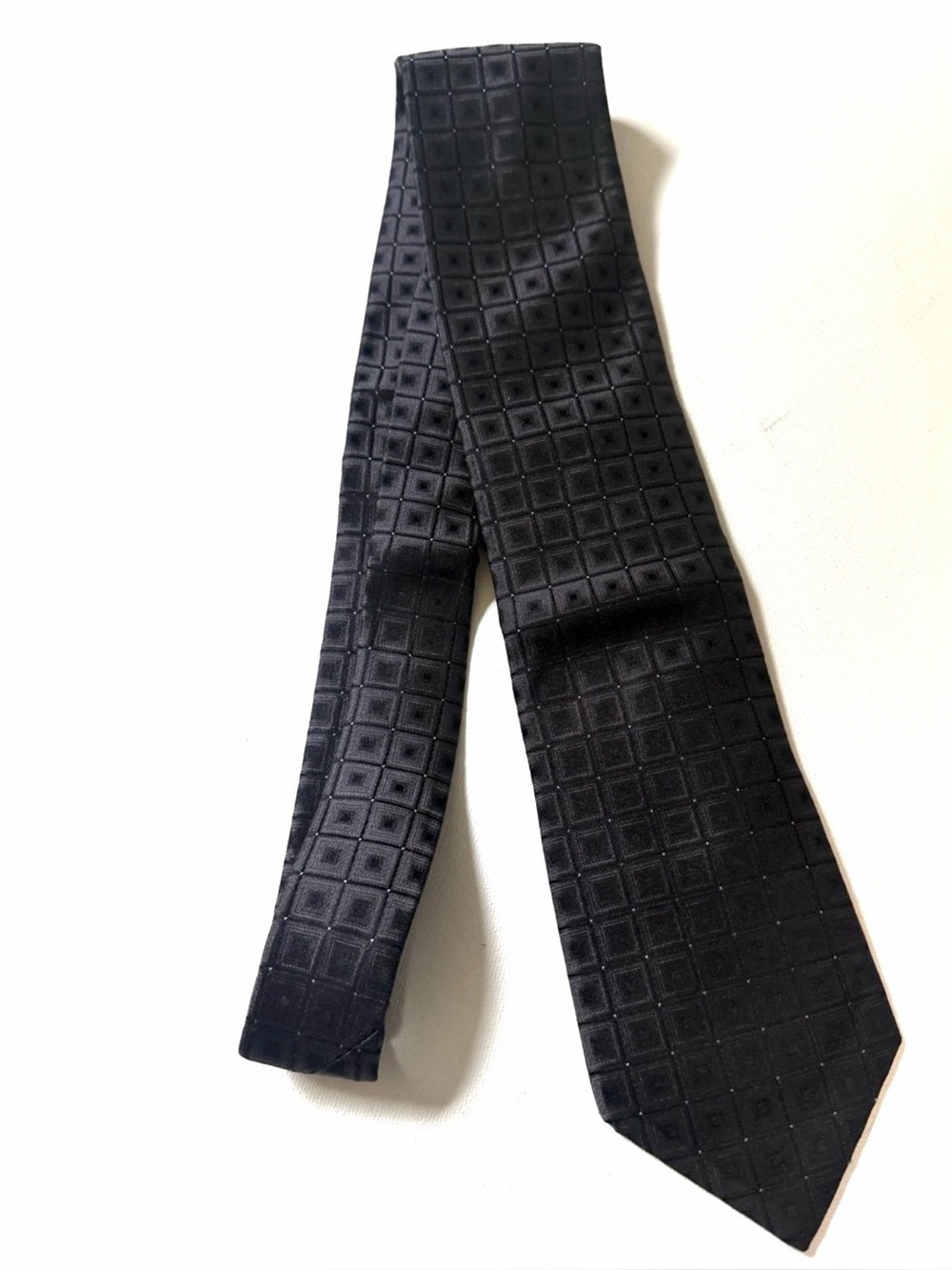 Broletto Classic Black Men's Gray and Black Geometric Silk Tie